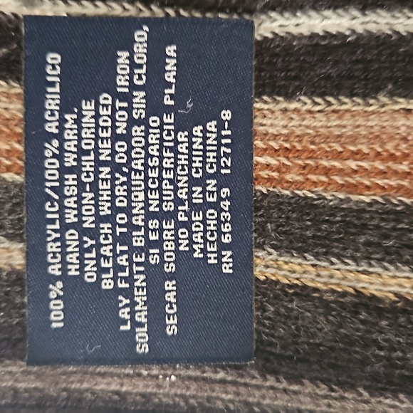 Men's wide Warm 100% Acrilic Multicolor striped fringe scarf - Picture 10 of 10